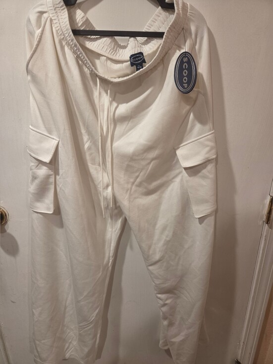 Scoop Pants - Scoop Cream Scuba Cargo Trousers Pocket Joggers Xl
